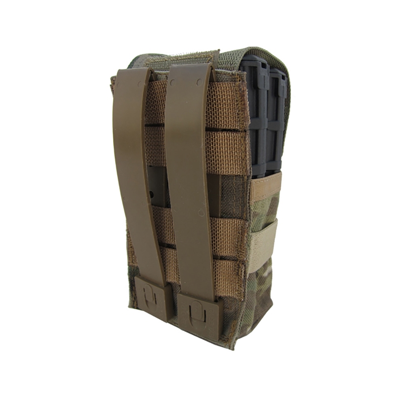 BLACK Tactical MOLLE Double Open-Top Mag Pouch for 7.62/308 Mag 